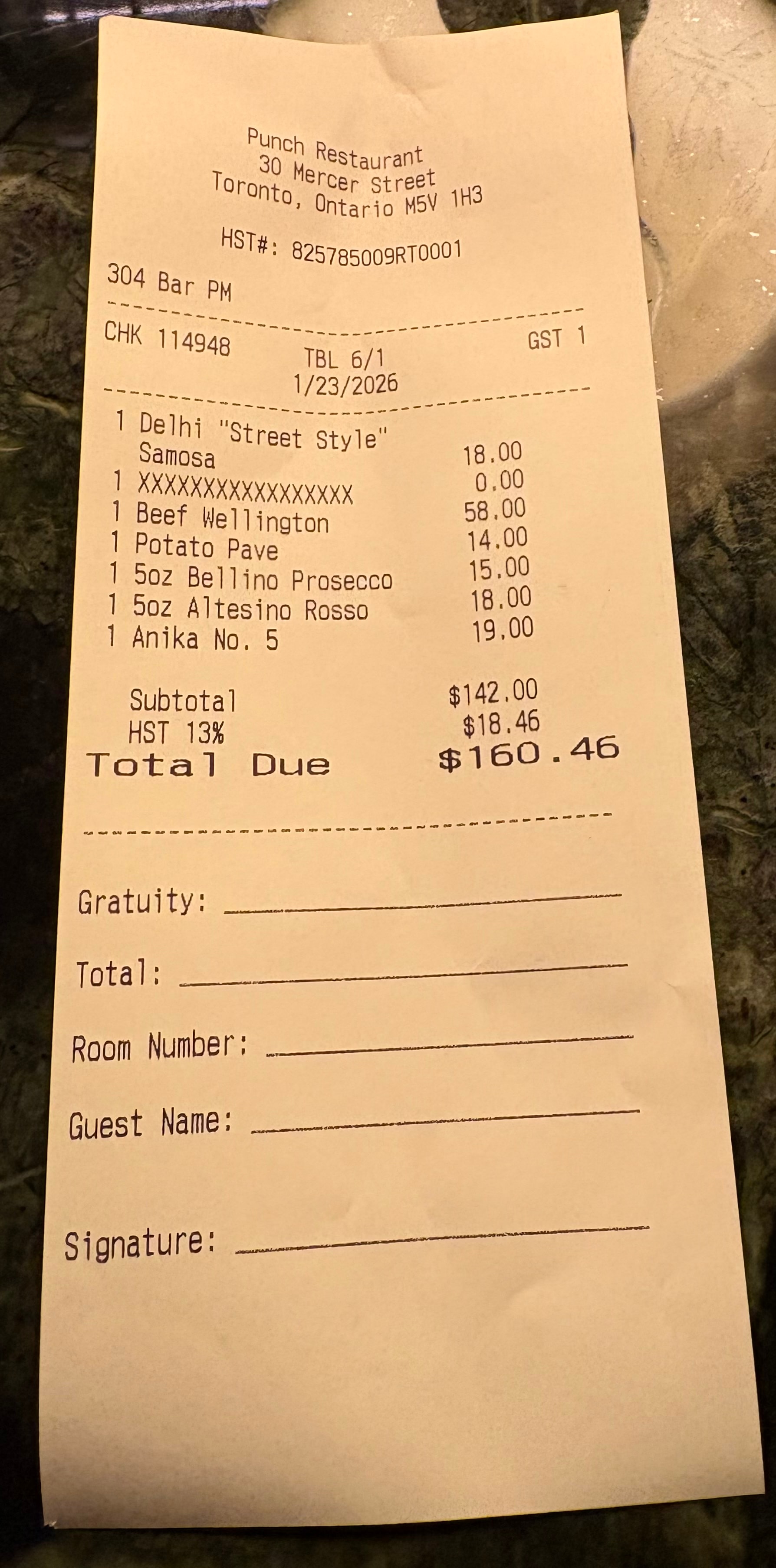 The bill at Punch