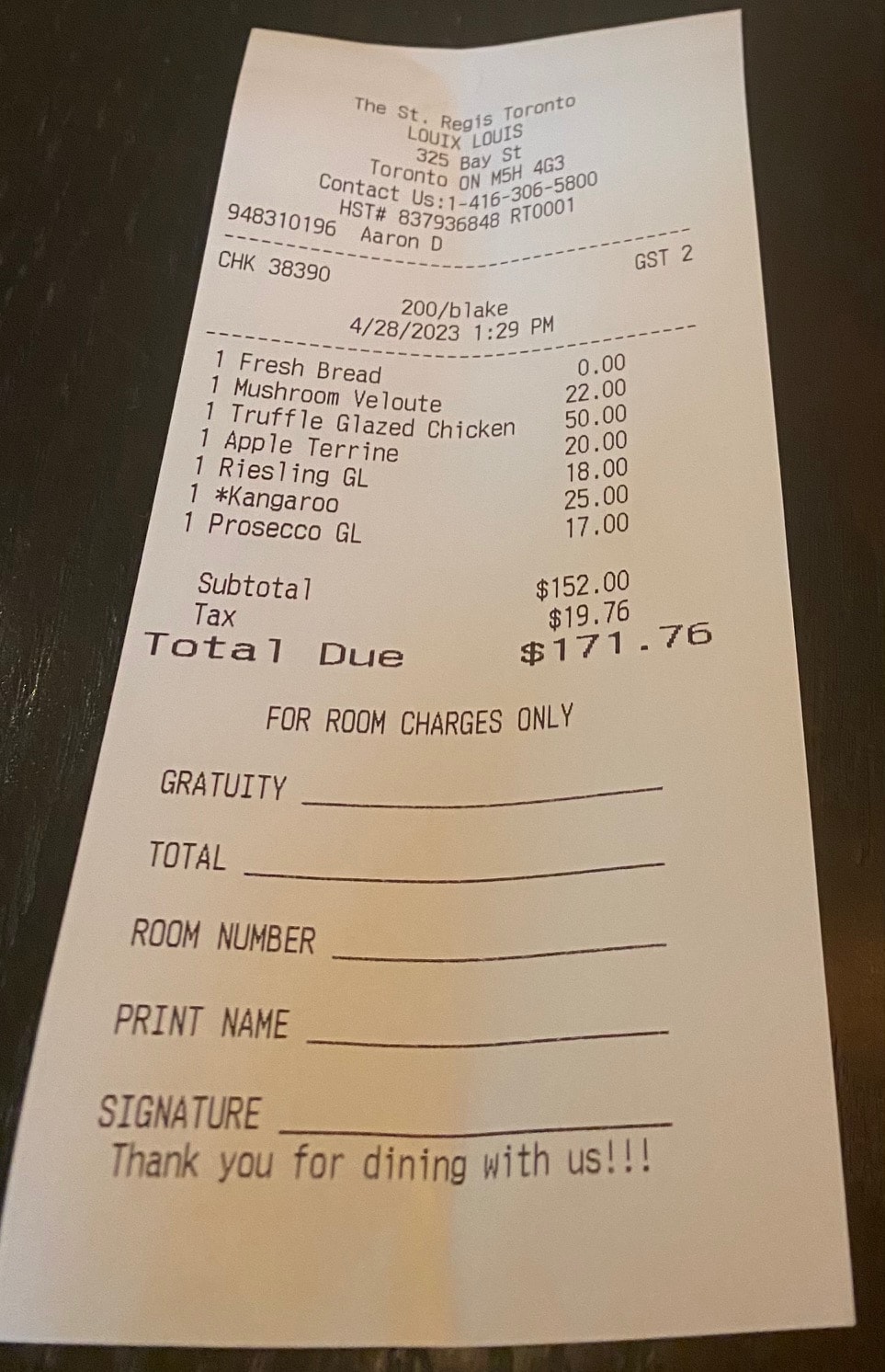 The bill at Miss Likklemore's