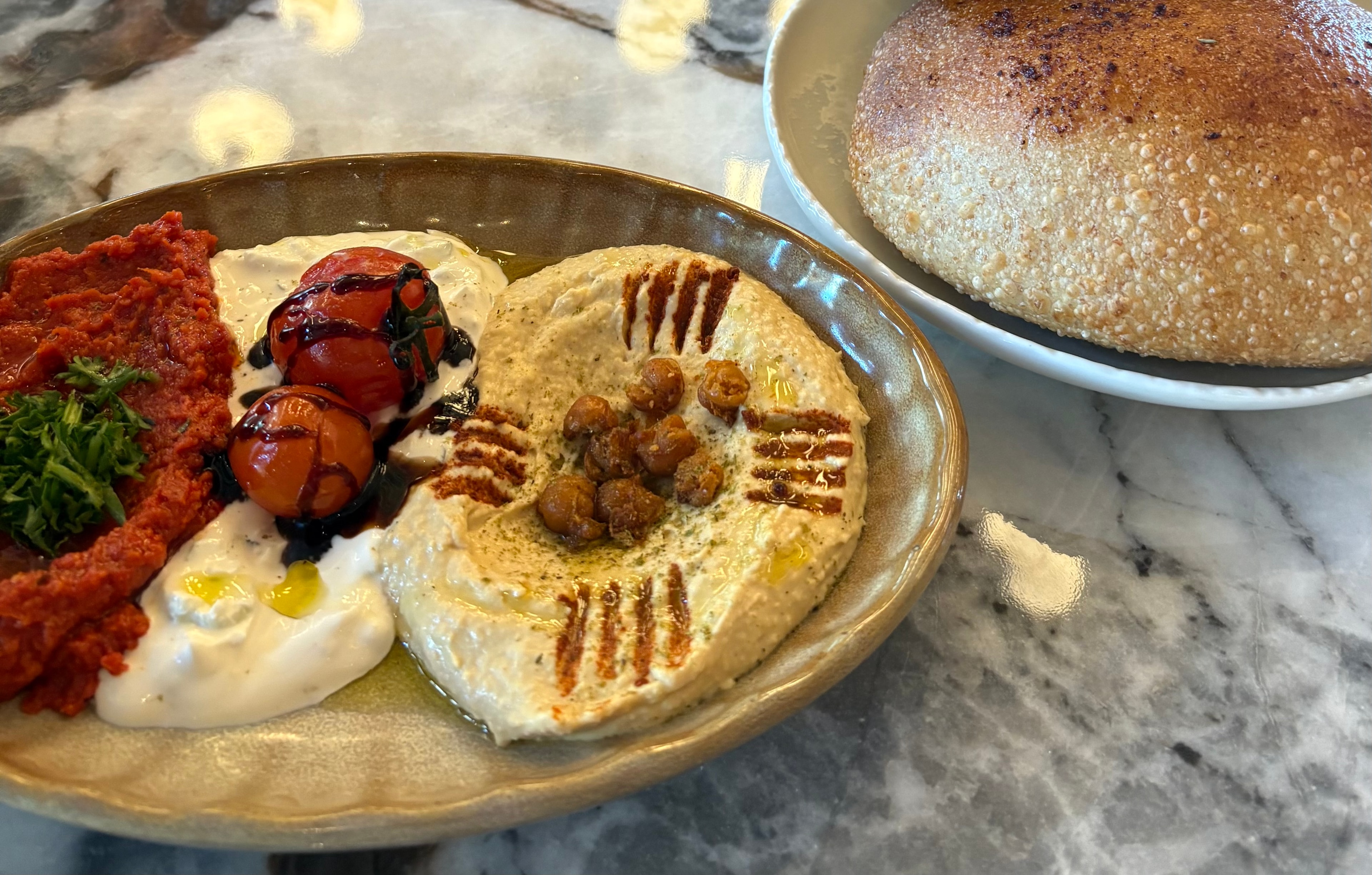 Dips platter at Queens Harbour