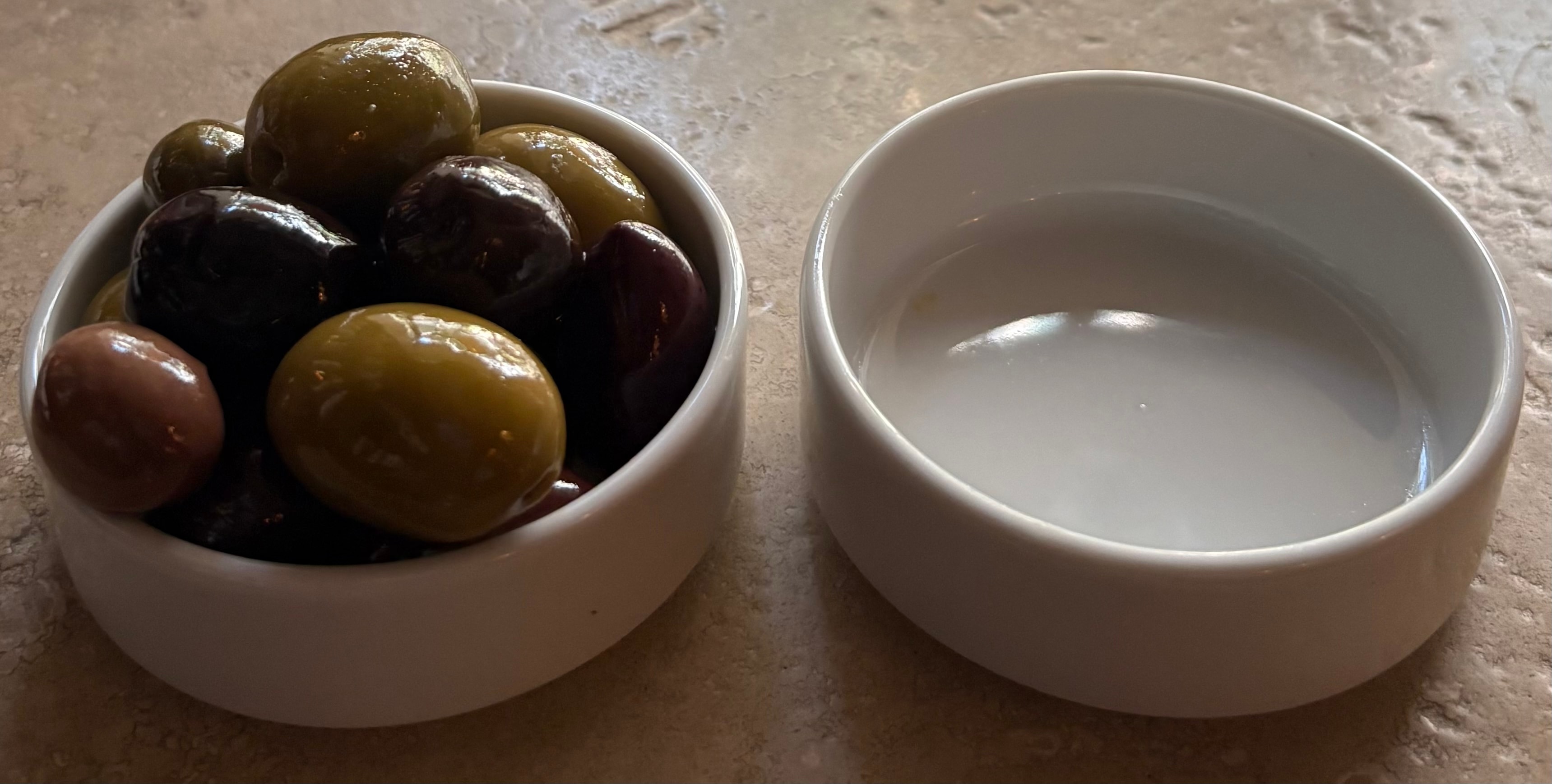 Olives and accompaniments at Liliana